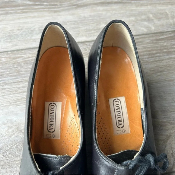 Vintage Contoura Black Full Leather  Lace Up Shoes - Picture 8 of 15